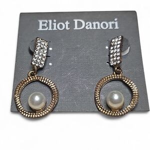 Eliot Danori Gold-Tone Pearl Circle Earrings